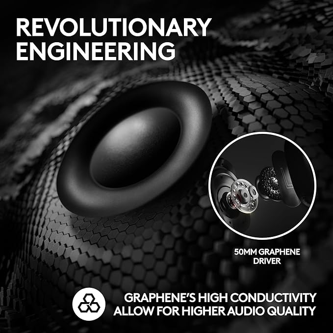 Logitech G PRO X 2 Lightspeed Wireless Gaming Headset: Detachable Boom Mic, 50mm Graphene Drivers, DTS:X Headphone 2.0—7.1 Surround, Bluetooth/USB/3.5mm Aux, for PC - Black